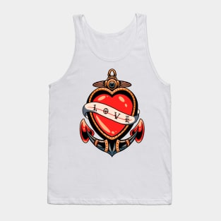 love and anchor tattoo Tank Top